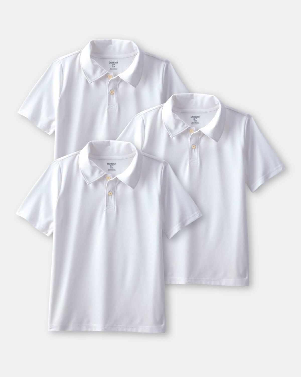 Boys 3-Pack Uniform Active Polo Shirts - White 1 Boys 3-Pack Uniform Active Polo Shirts - White