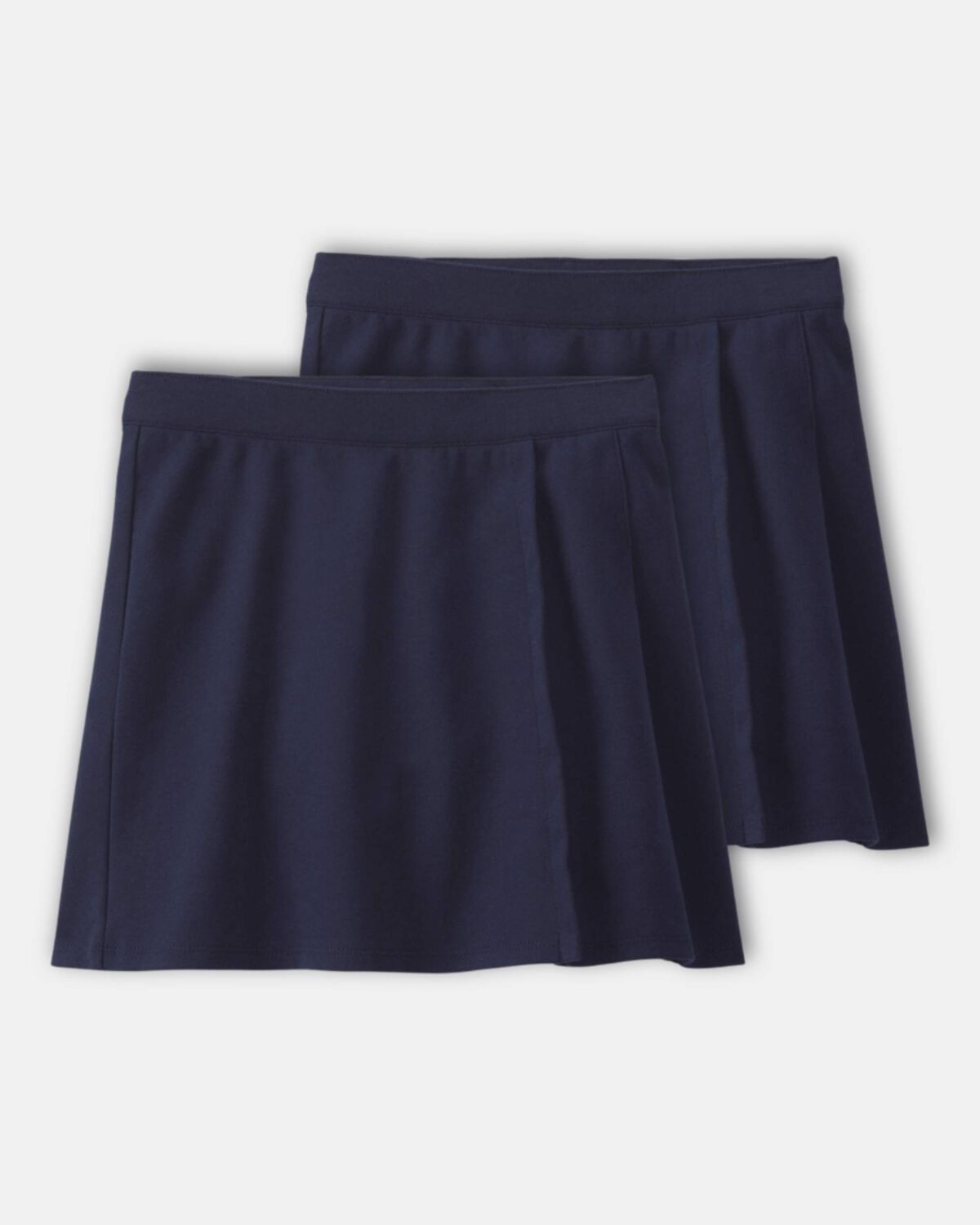 Girls 2-Pack Uniform Ponte Skort - Navy