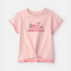 Toddler Girl 'Nature Lover' Short-Sleeve Tie Top - Pink