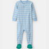 Baby Alligator Striped 100% Cotton Snug Fit 1-Piece Pajama - Blue