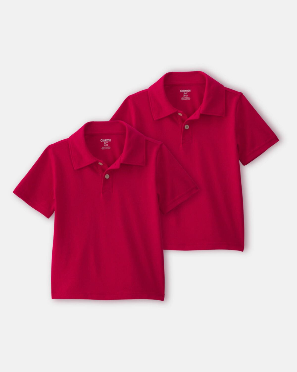 Toddler Boy 2-Pack Uniform Piqué Polo Shirts - Red