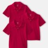 Toddler Boy 3-Pack Uniform Piqué Polo Shirts - Red