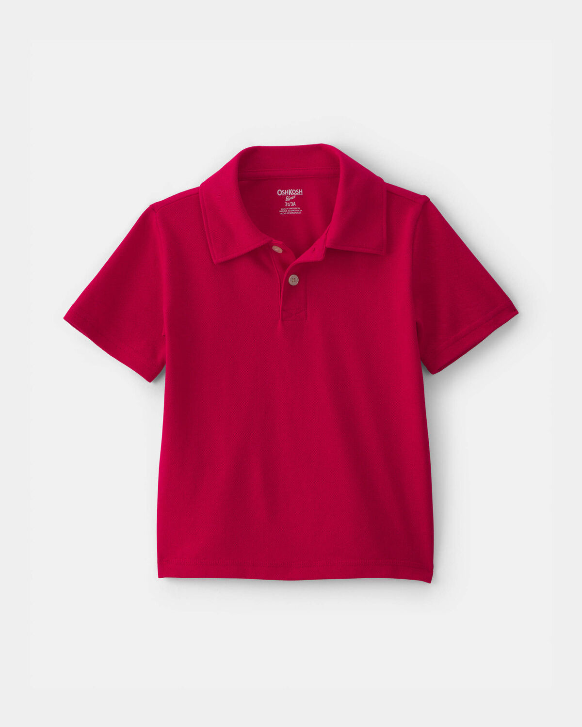 Toddler Boy 3-Pack Uniform Piqué Polo Shirts - Red