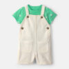 Baby 2-Piece Fish Short-Sleeve Overall Set - Green/Ivory