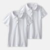 Girls 2-Pack Uniform Piqué Polo Shirts - White