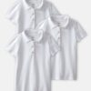 Girls 3-Pack Uniform Piqué Polo Shirts - White