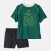 Boys 2-Piece 'Kicking It' Active Graphic Tee & Shorts Set - Green