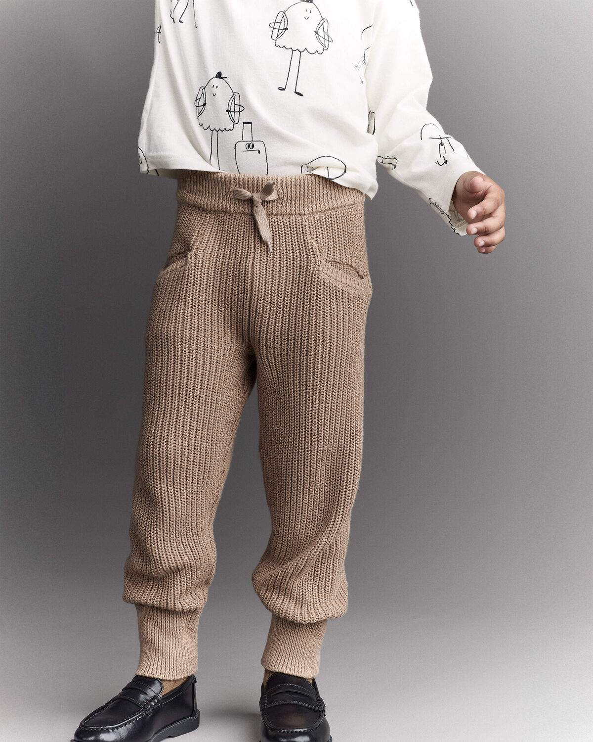 Toddler Sweater Jogger Pant - Tan 3 Toddler Sweater Jogger Pant - Tan