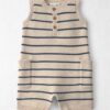 Baby Organic Cotton Knit Romper in Stripes
