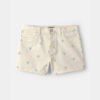 Girls Heart Denim Shorts - Ivory
