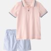 Toddler Boy 2-Piece Polo Shirt & Short Set - Coral/Blue 18 Toddler Boy 2-Piece Polo Shirt & Short Set - Coral/Blue