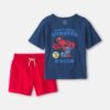 Boys 2-Piece Lobster Graphic Tee & Shorts Set - Navy/Red