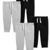 Baby 4-Pack Drawstring Joggers Set