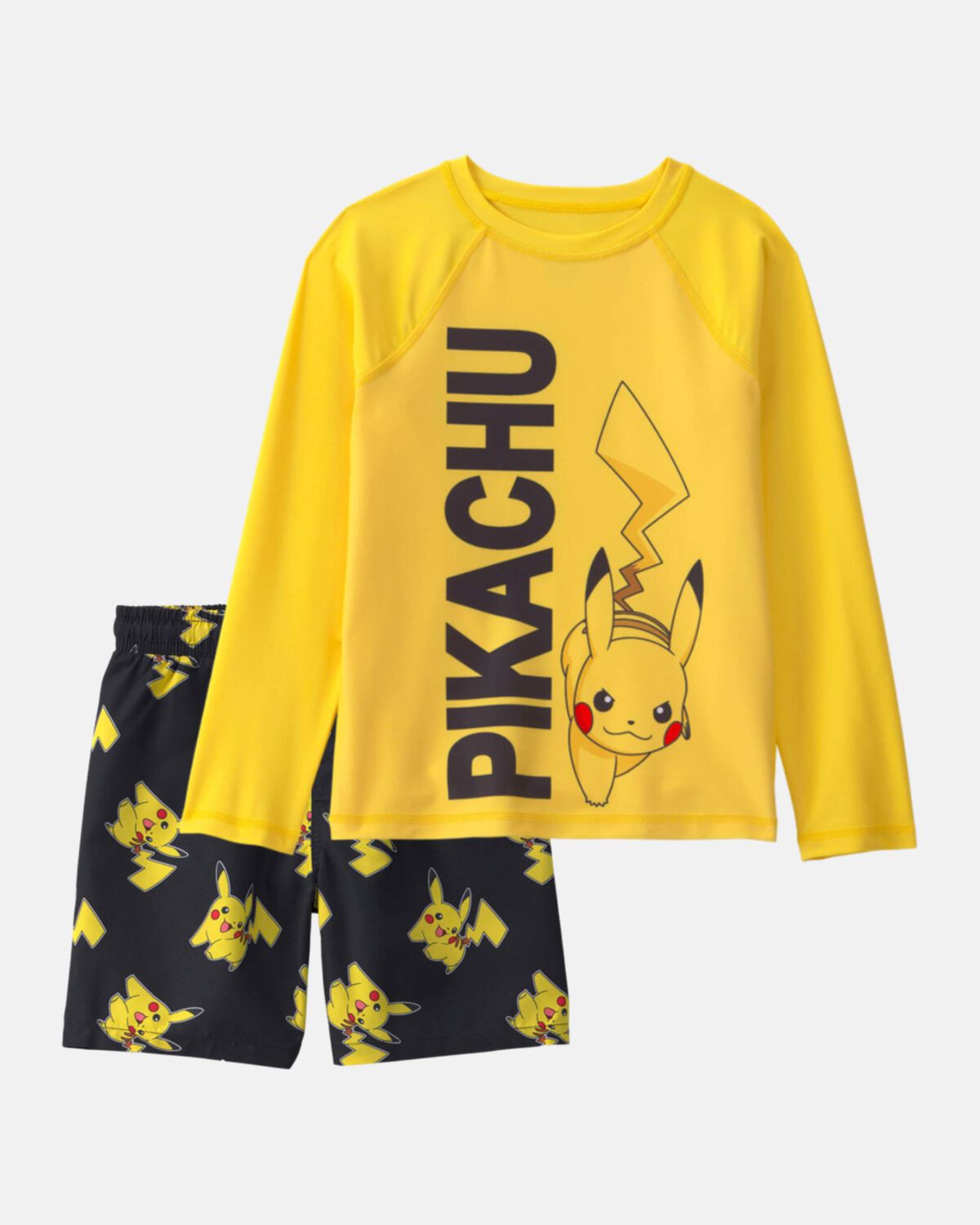 Boys 2-Piece Pokémon™ Pikachu Rashguard & Swim Trunk Set - Yellow/Black 1 Boys 2-Piece Pokémon™ Pikachu Rashguard & Swim Trunk Set - Yellow/Black