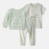 Baby 3-Piece Hippo Terry Layering Set - Green