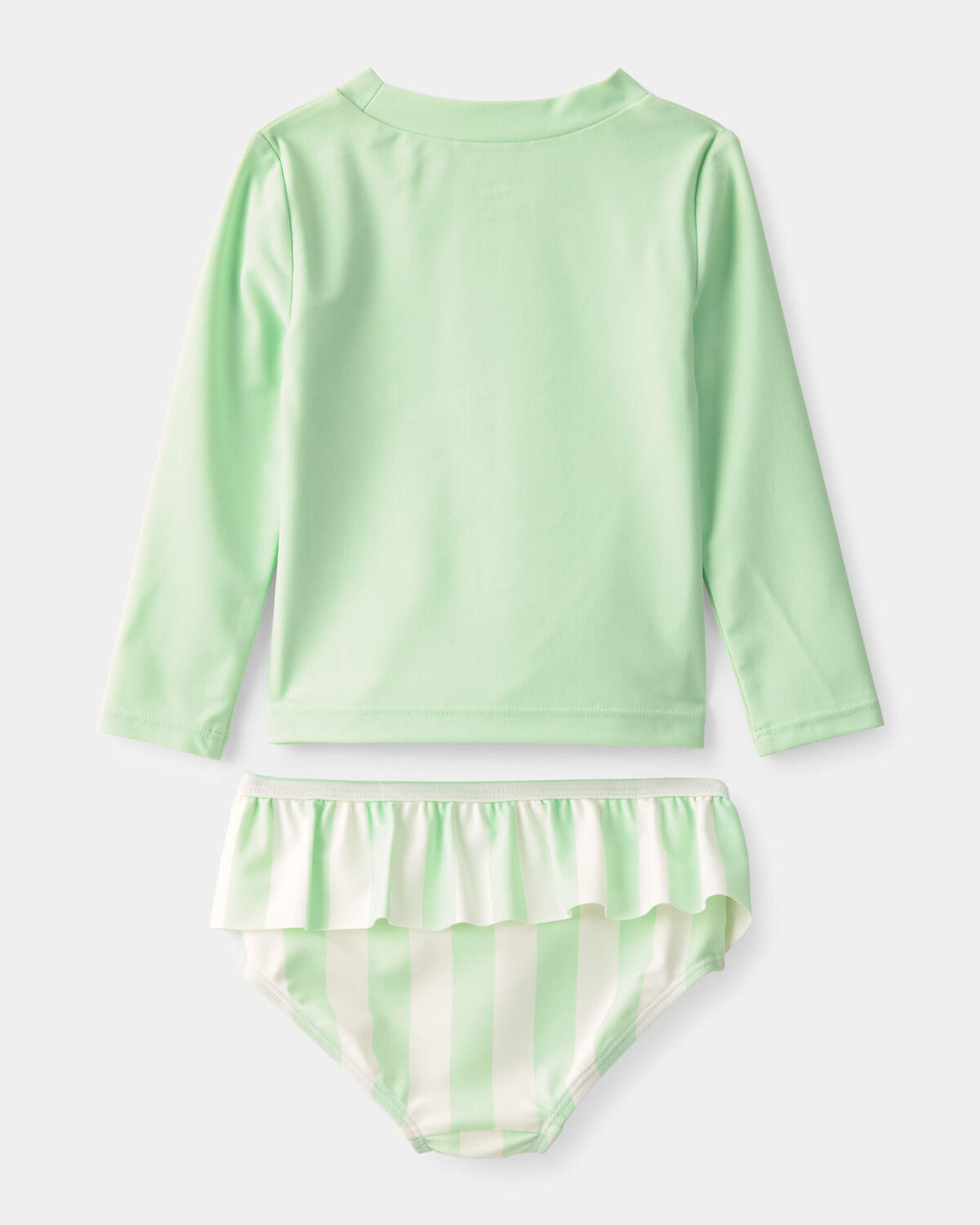 Baby Girl 2-Piece 'Vacay Mode' Rashguard Swimsuit Set - Green