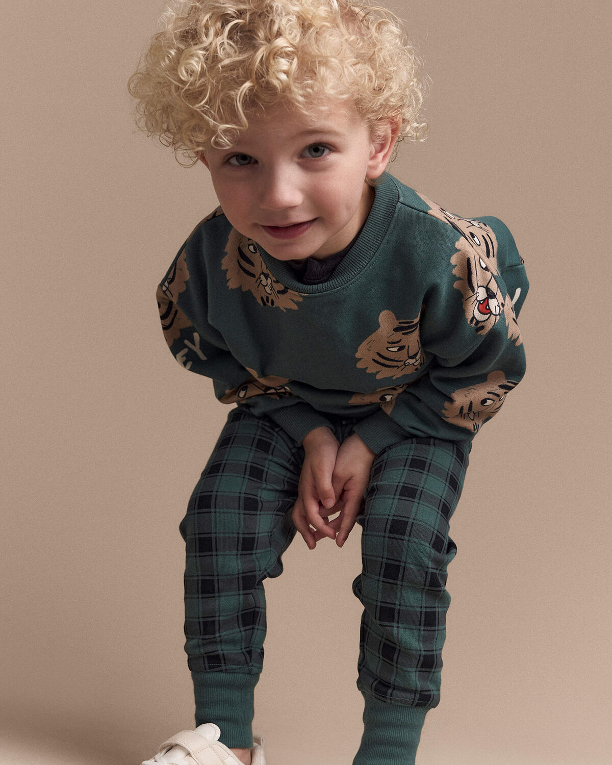 Toddler No-Seam Jogger Pant in Plaid - Green/Black 10 Toddler No-Seam Jogger Pant in Plaid - Green/Black