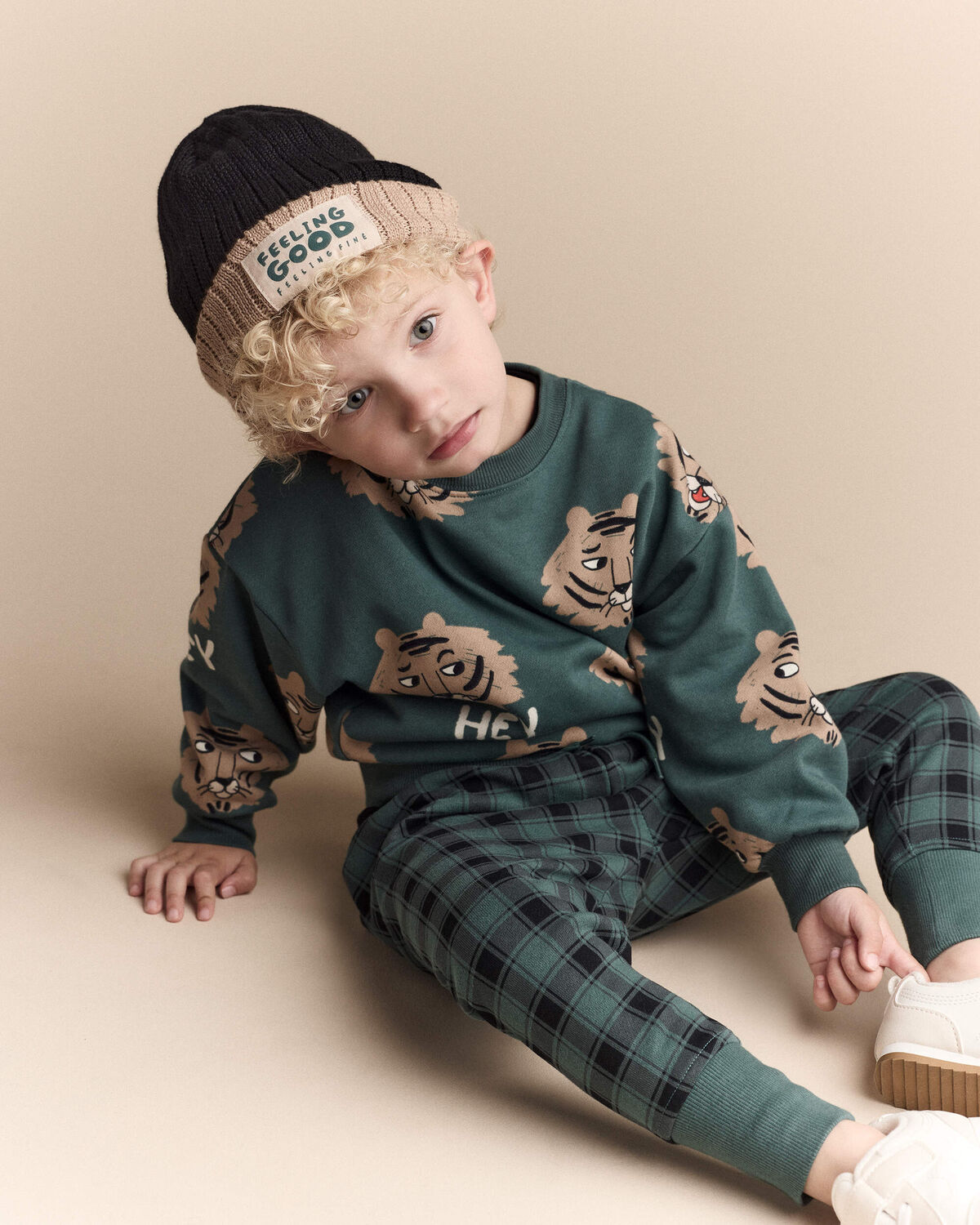 Toddler No-Seam Jogger Pant in Plaid - Green/Black 11 Toddler No-Seam Jogger Pant in Plaid - Green/Black