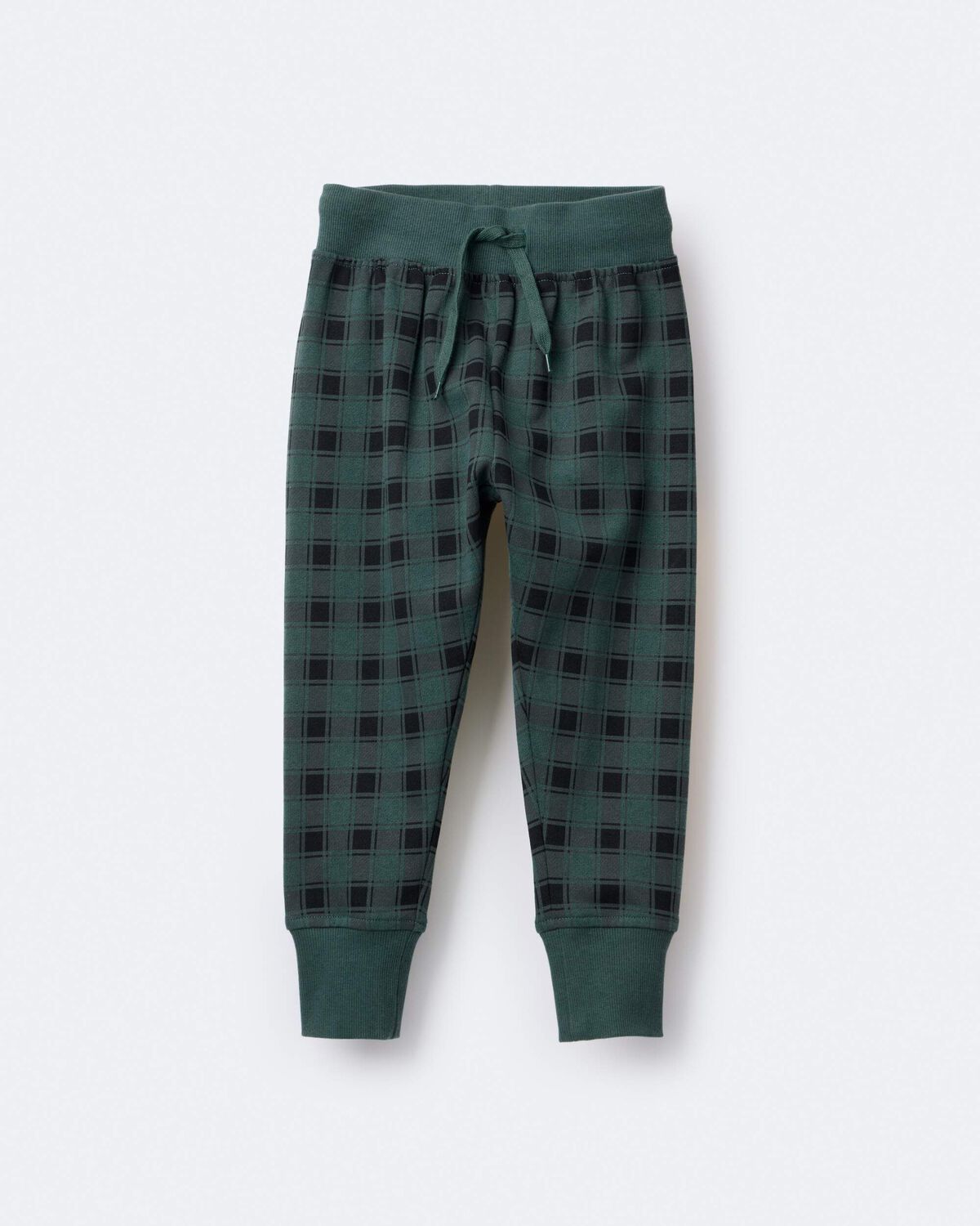 Toddler No-Seam Jogger Pant in Plaid - Green/Black 2 Toddler No-Seam Jogger Pant in Plaid - Green/Black
