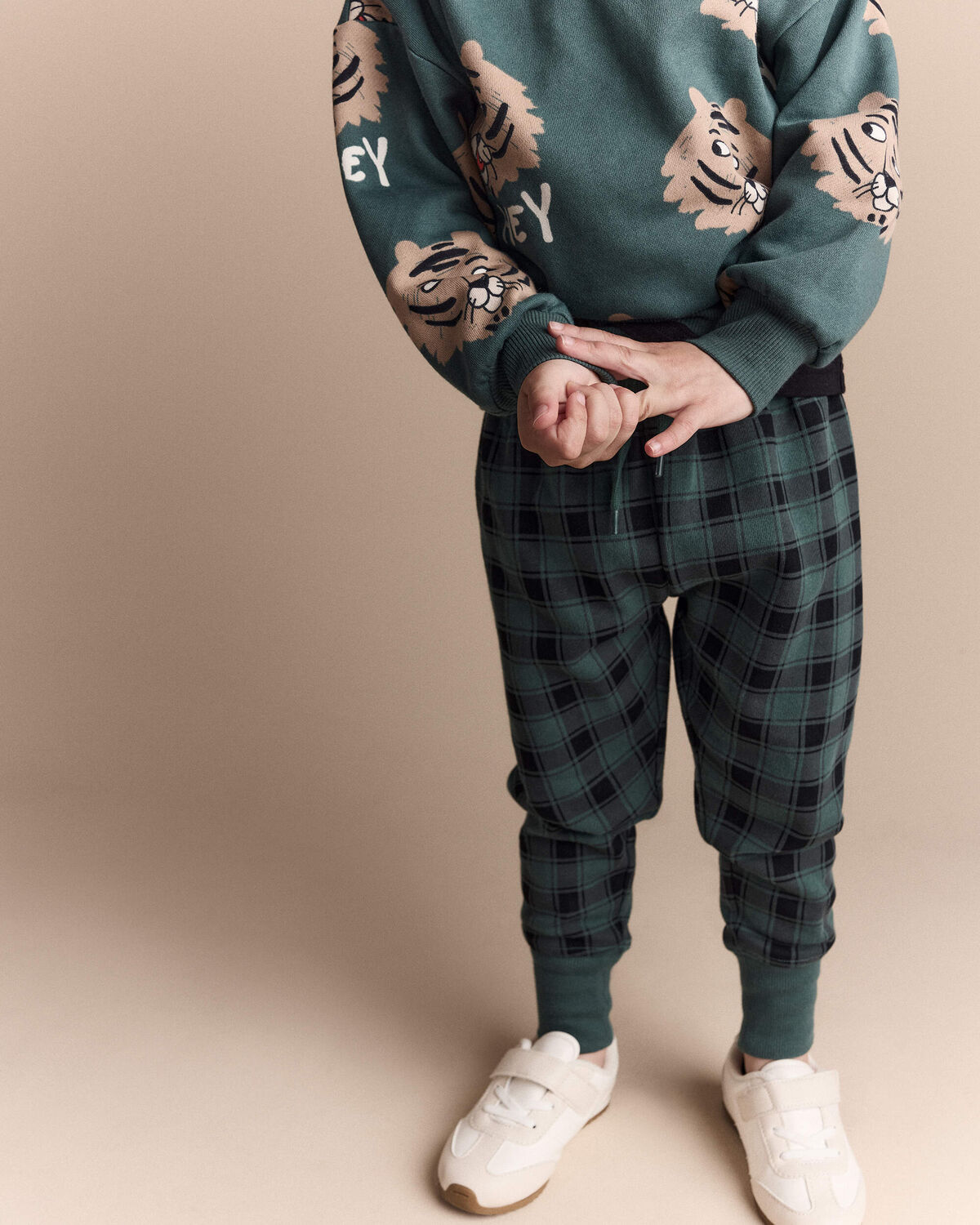 Toddler No-Seam Jogger Pant in Plaid - Green/Black 3 Toddler No-Seam Jogger Pant in Plaid - Green/Black