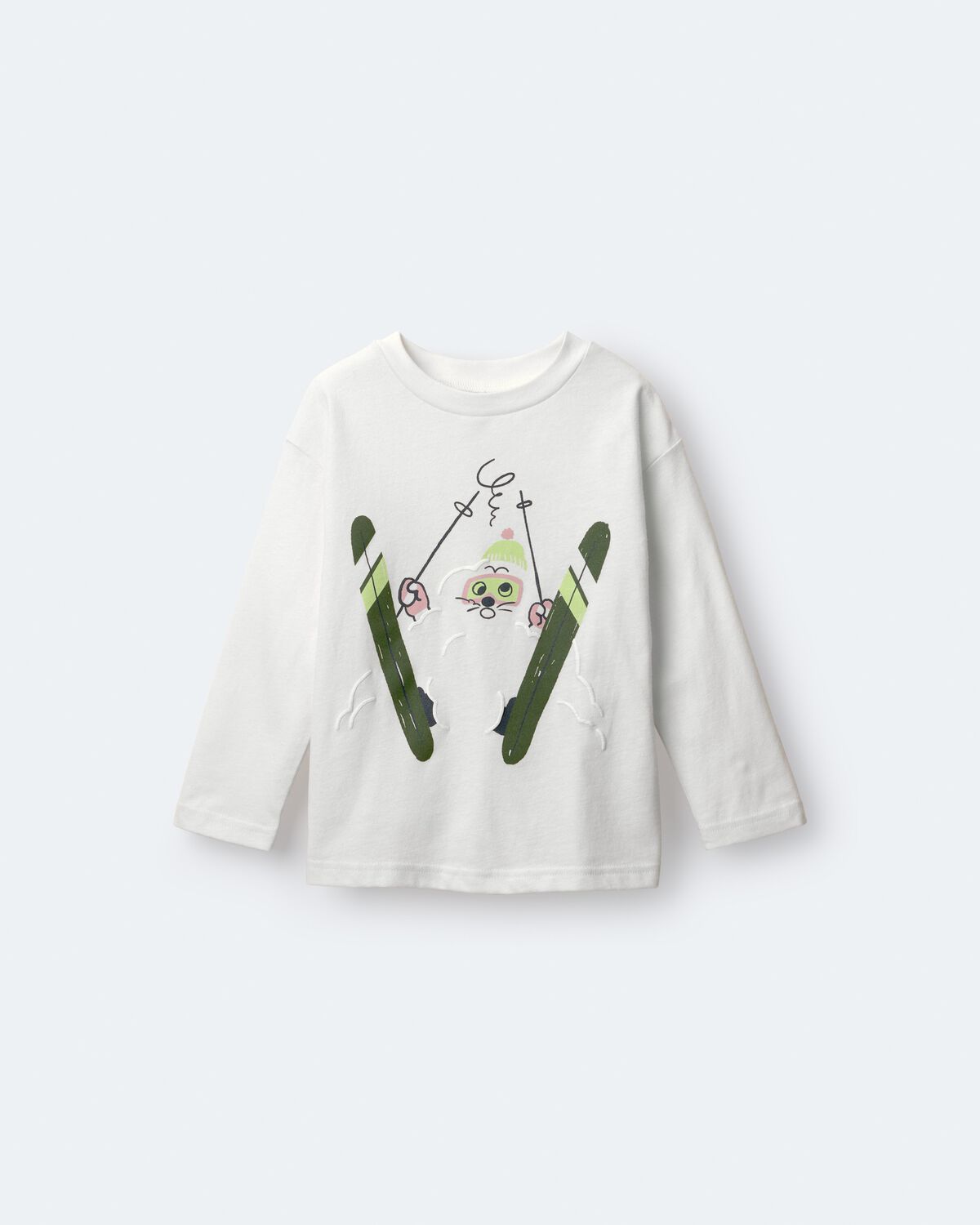 Toddler Skiing Squish Long-Sleeve Relaxed Graphic Tee - Cream 2 Toddler Skiing Squish Long-Sleeve Relaxed Graphic Tee - Cream