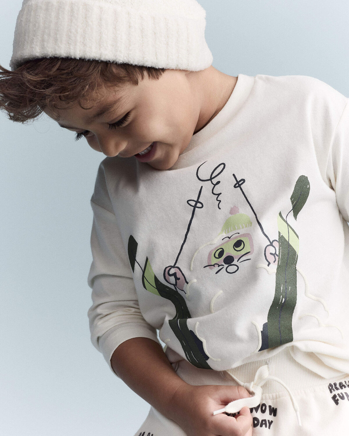 Toddler Skiing Squish Long-Sleeve Relaxed Graphic Tee - Cream 3 Toddler Skiing Squish Long-Sleeve Relaxed Graphic Tee - Cream