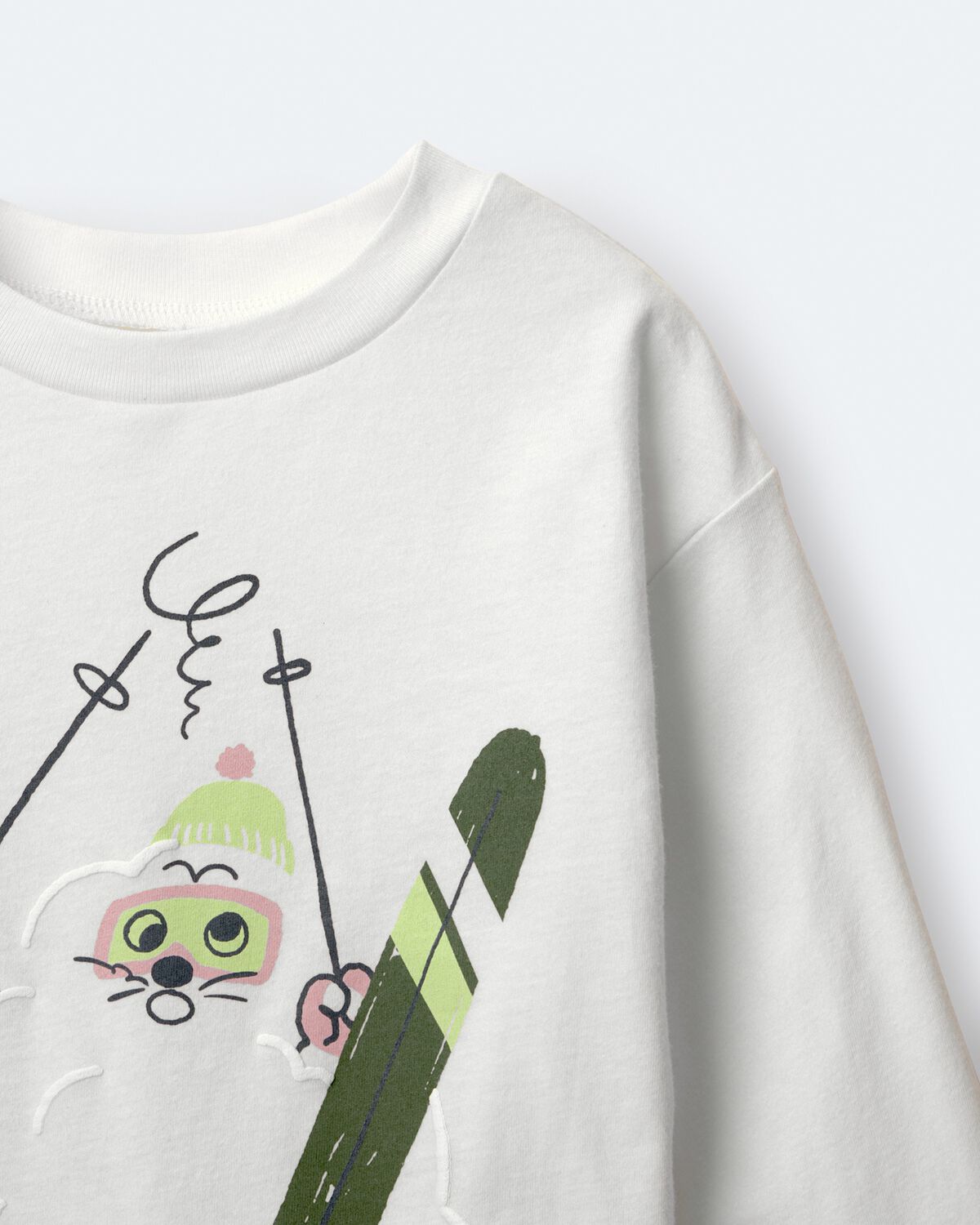 Toddler Skiing Squish Long-Sleeve Relaxed Graphic Tee - Cream 6 Toddler Skiing Squish Long-Sleeve Relaxed Graphic Tee - Cream