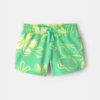 Girls Floral French Terry Shorts - Green