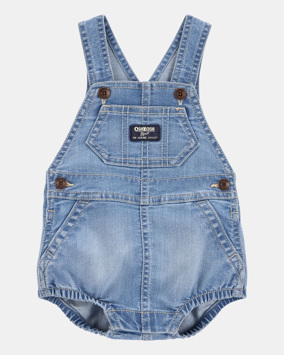 Baby Denim Bubble Romper - Blue 1 Baby Denim Bubble Romper - Blue