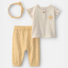 Baby Girl 3-Piece Bee Top & Pant Set - Yellow