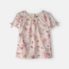Toddler Girl Floral Tie-Sleeve Top - Ivory