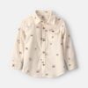 Toddler Boy Dog Long-Sleeve Button-Down Shirt - Cream
