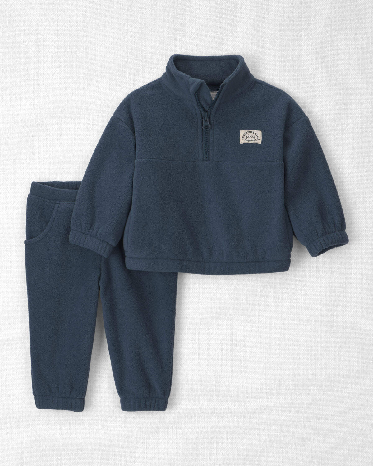 Baby Boy 2-Piece Recycled Microfleece Top & Pant Set 1 Baby Boy 2-Piece Recycled Microfleece Top & Pant Set