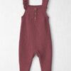 Baby Girl Organic Cotton Sweater Knit Overalls