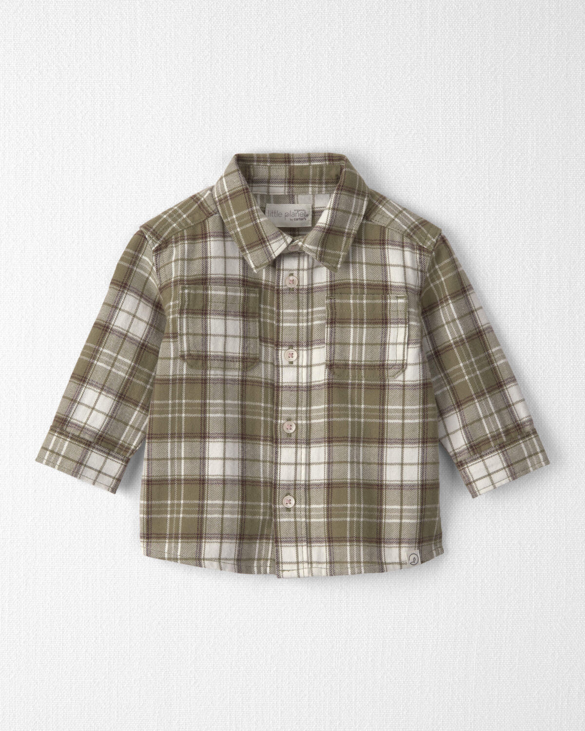 Baby Boy Organic Cotton Flannel Button-Down Shirt 1 Baby Boy Organic Cotton Flannel Button-Down Shirt