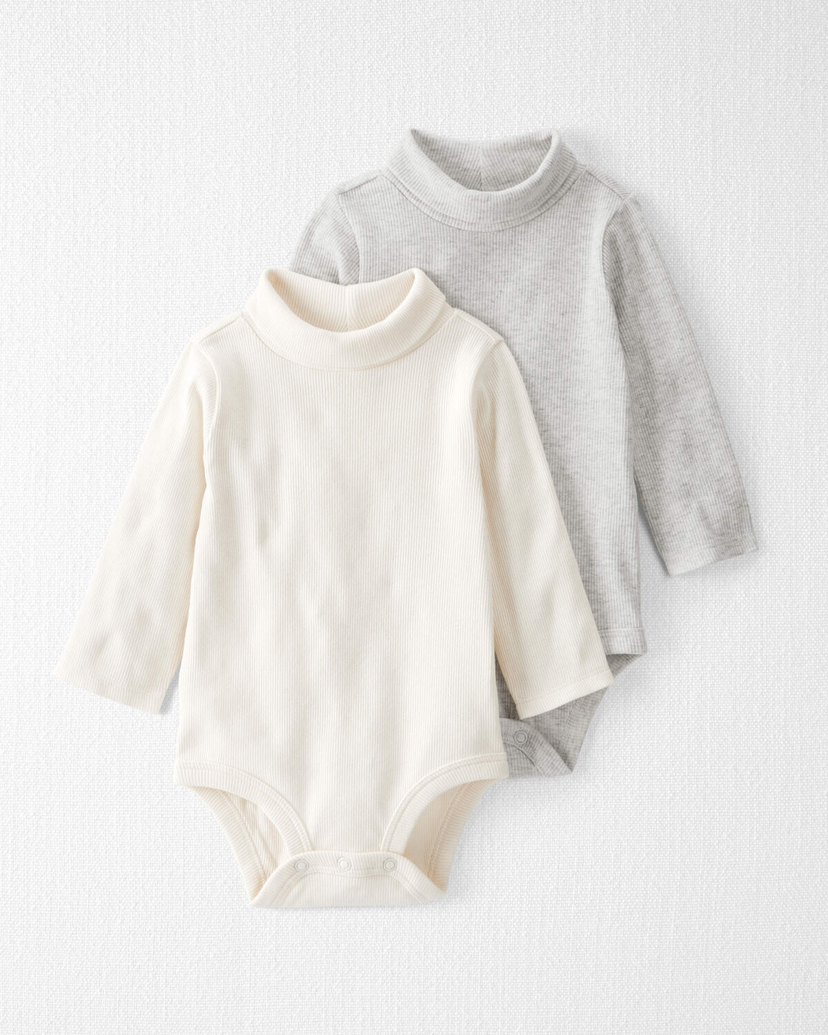 Baby 2-Pack Organic Cotton Rib Mock Neck Bodysuits 1 Baby 2-Pack Organic Cotton Rib Mock Neck Bodysuits