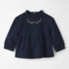 Baby Girl Organic Cotton Embroidered Peplum Top