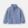 Toddler Girl Fleece Pullover Quarter Zip Sweatshirt - Blue