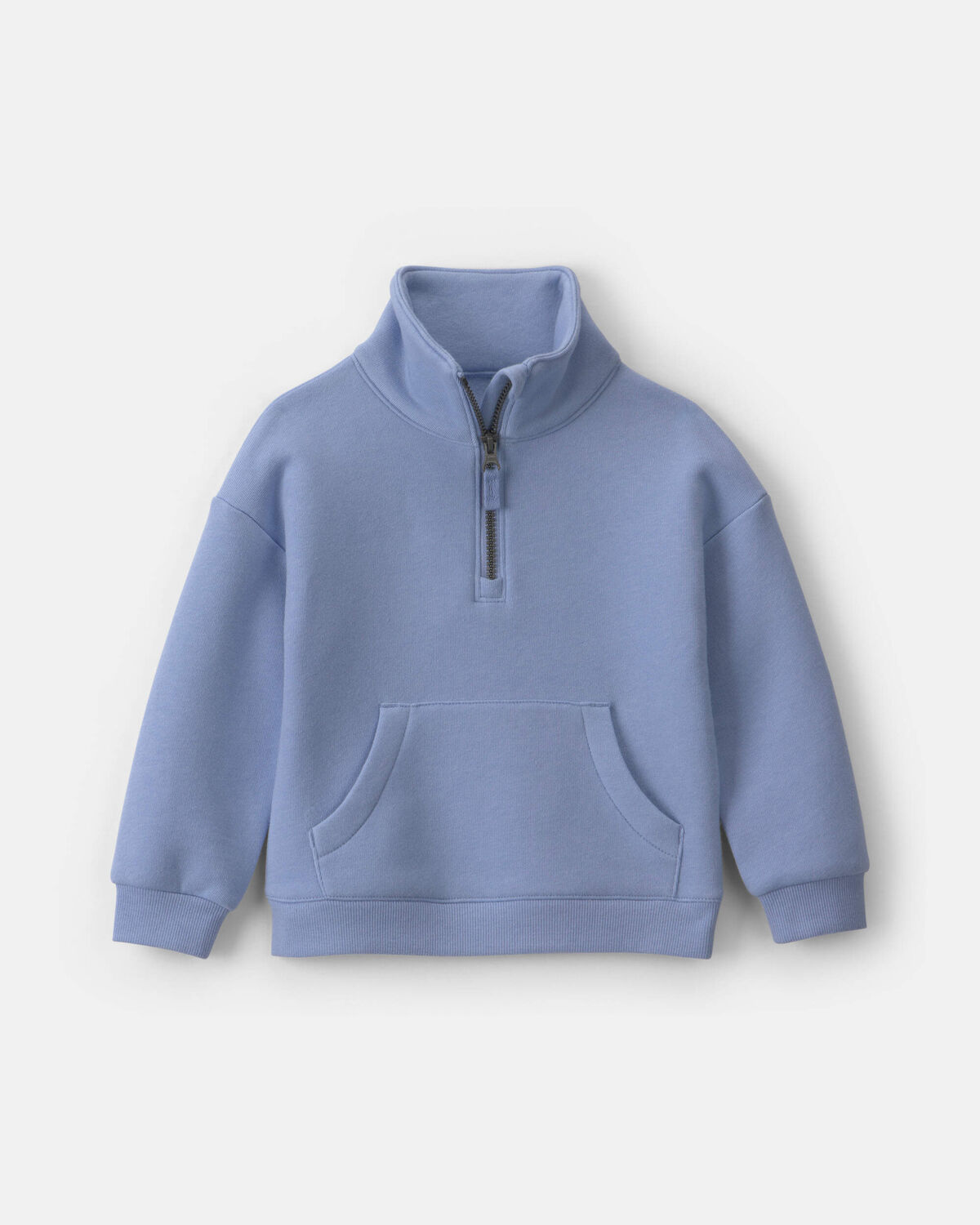 Toddler Girl Fleece Pullover Quarter Zip Sweatshirt - Blue 1 Toddler Girl Fleece Pullover Quarter Zip Sweatshirt - Blue