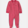 Baby Boy Firetruck Striped 100% Cotton 2-Way Zip Sleep & Play Pajamas - Red