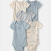 Baby 5-Pack Whale Multipack Bodysuits - Blue/Ivory 9 Baby 5-Pack Whale Multipack Bodysuits - Blue/Ivory