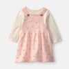 Baby Girl 2-Piece Sheep Long-Sleeve Dress Set - Pink/Cream 8 Baby Girl 2-Piece Sheep Long-Sleeve Dress Set - Pink/Cream