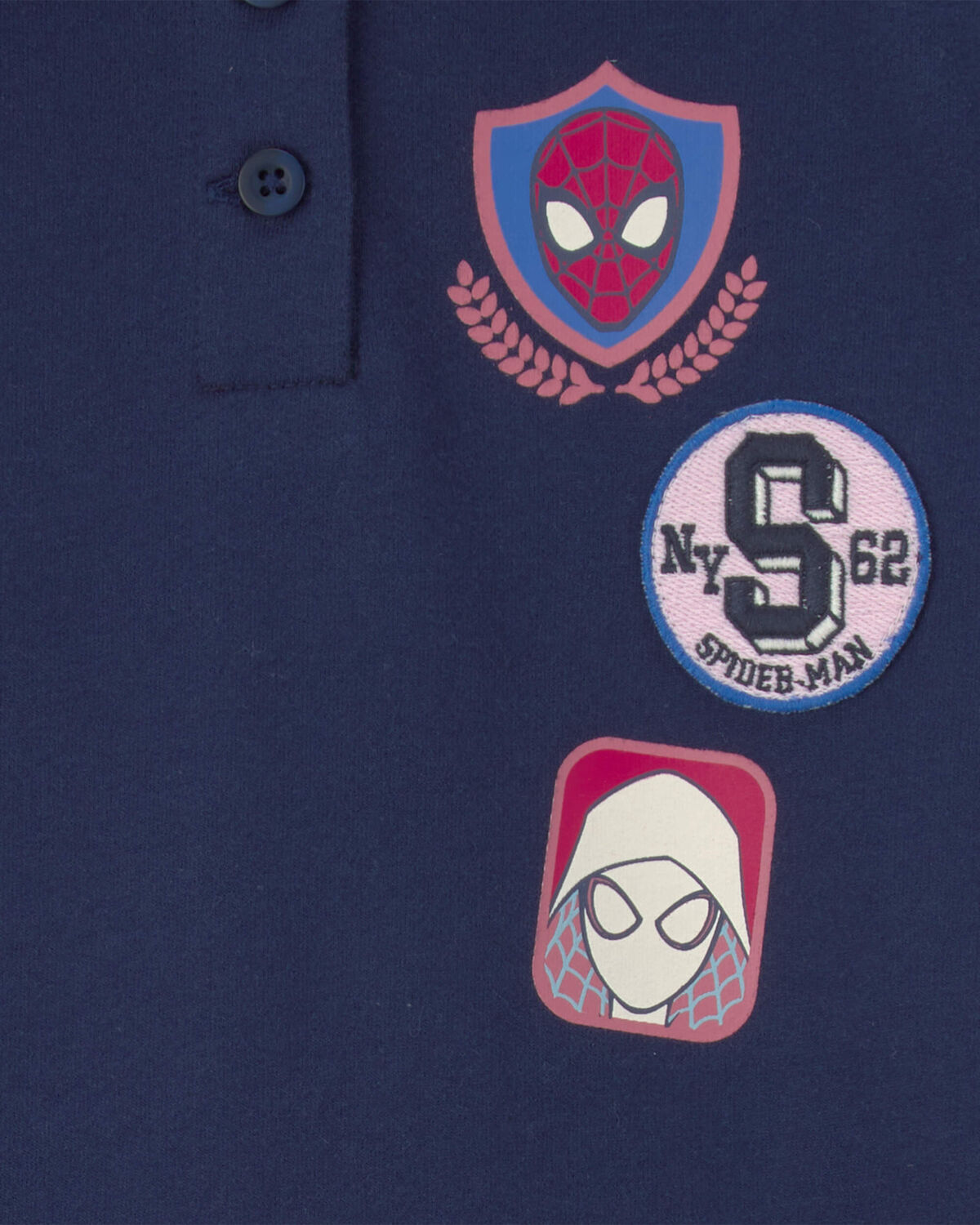 Girls ©Marvel Spider-Man French Terry Polo Dress - Navy Blue 3 Girls ©Marvel Spider-Man French Terry Polo Dress - Navy Blue