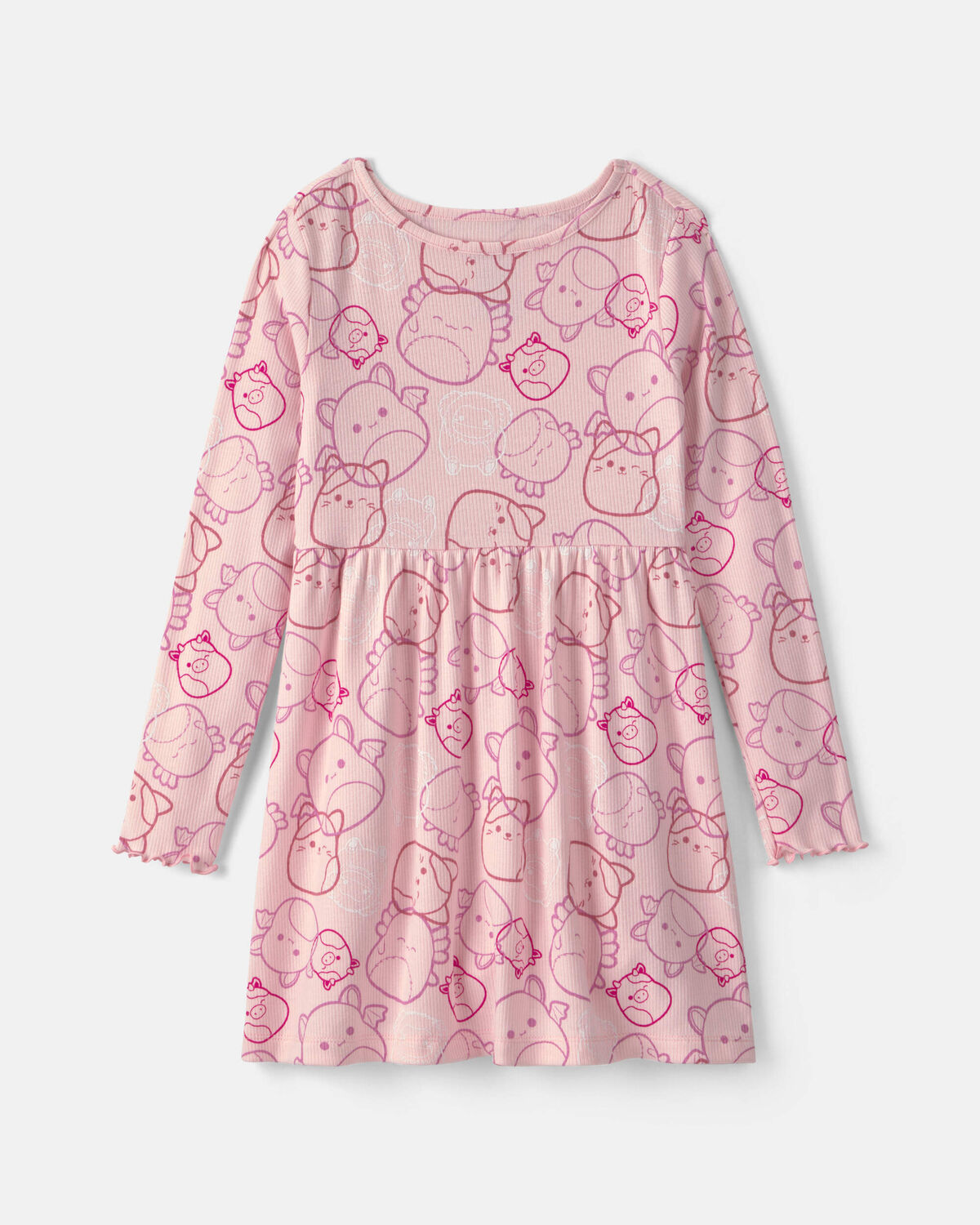 Girls Squishmallow Long-Sleeve Dress - Pink 1 Girls Squishmallow Long-Sleeve Dress - Pink