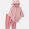 Baby Girl 2-Piece Bear Teddy Fleece Long-Sleeve Bodysuit & Pant Set - Pink 7 Baby Girl 2-Piece Bear Teddy Fleece Long-Sleeve Bodysuit & Pant Set - Pink