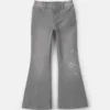 Girls Shine Denim Flare Jeans - Light Wash