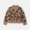 Girls Leopard Sweater - Brown/Black