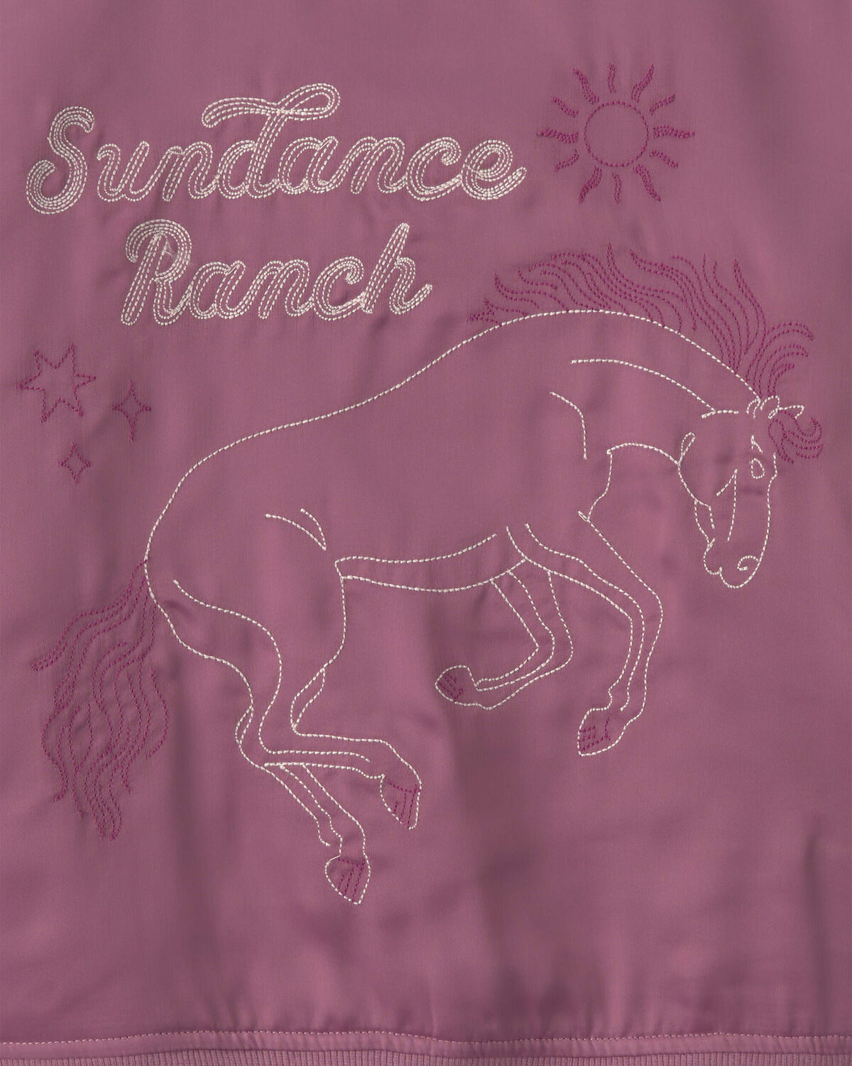 Girls 'Sundance Ranch' Horse Poplin Bomber Jacket - Purple 8 Girls 'Sundance Ranch' Horse Poplin Bomber Jacket - Purple