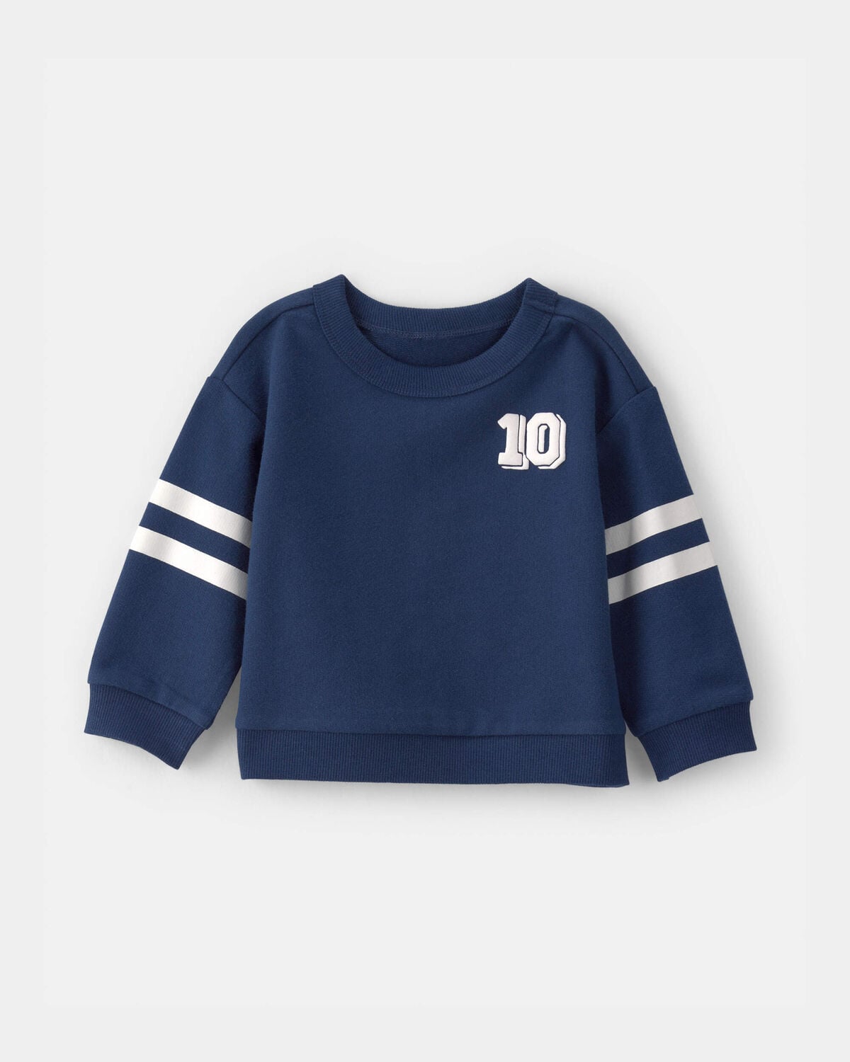 Baby Boy Varsity French Terry Pullover Sweatshirt - Navy Blue
