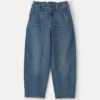 Girls Denim Barrel Jeans - Medium Wash